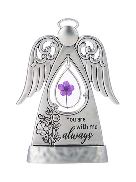 Angel Figurine - Purple Flower