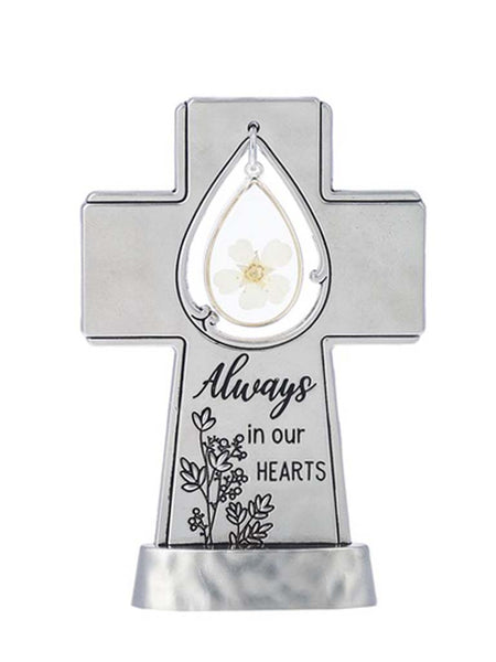 Cross Figurine - Ivory Flower