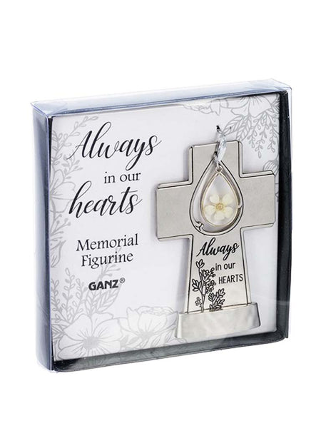 Cross Figurine - Ivory Flower