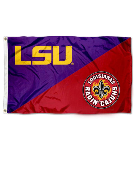 LSU  ULL Divided Standard Flag