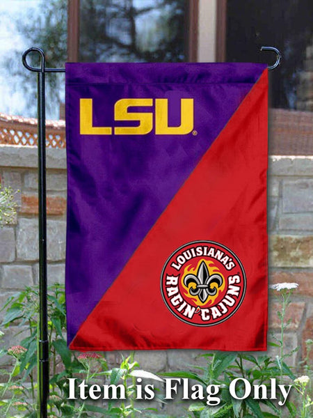LSU ULL Divided Garden Flag