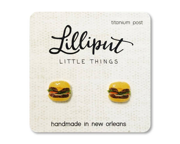 Cheeseburger Earrings by Lilliput Little Things