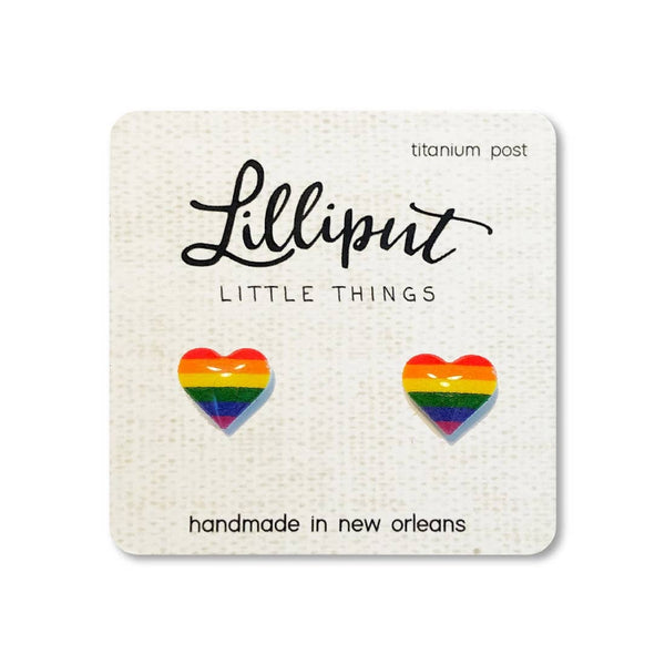 Rainbow Heart Earrings by Lilliput Little Things