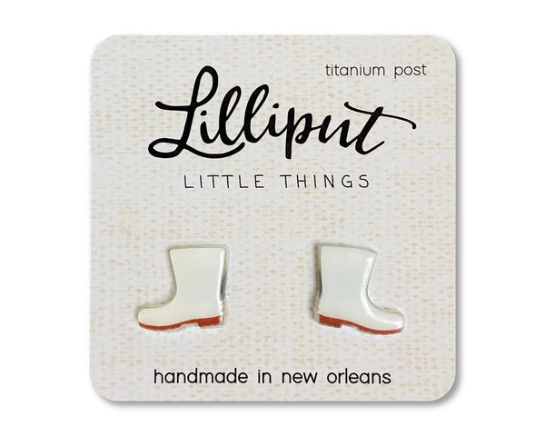 White Boots Earrings by Lilliput Little Things